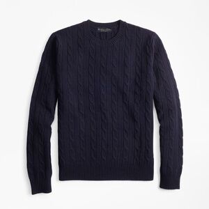 Brooks Brothers Lambswool Cable Crewneck Sweater